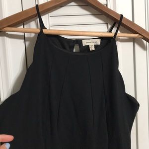 Black high neck scalloped dress